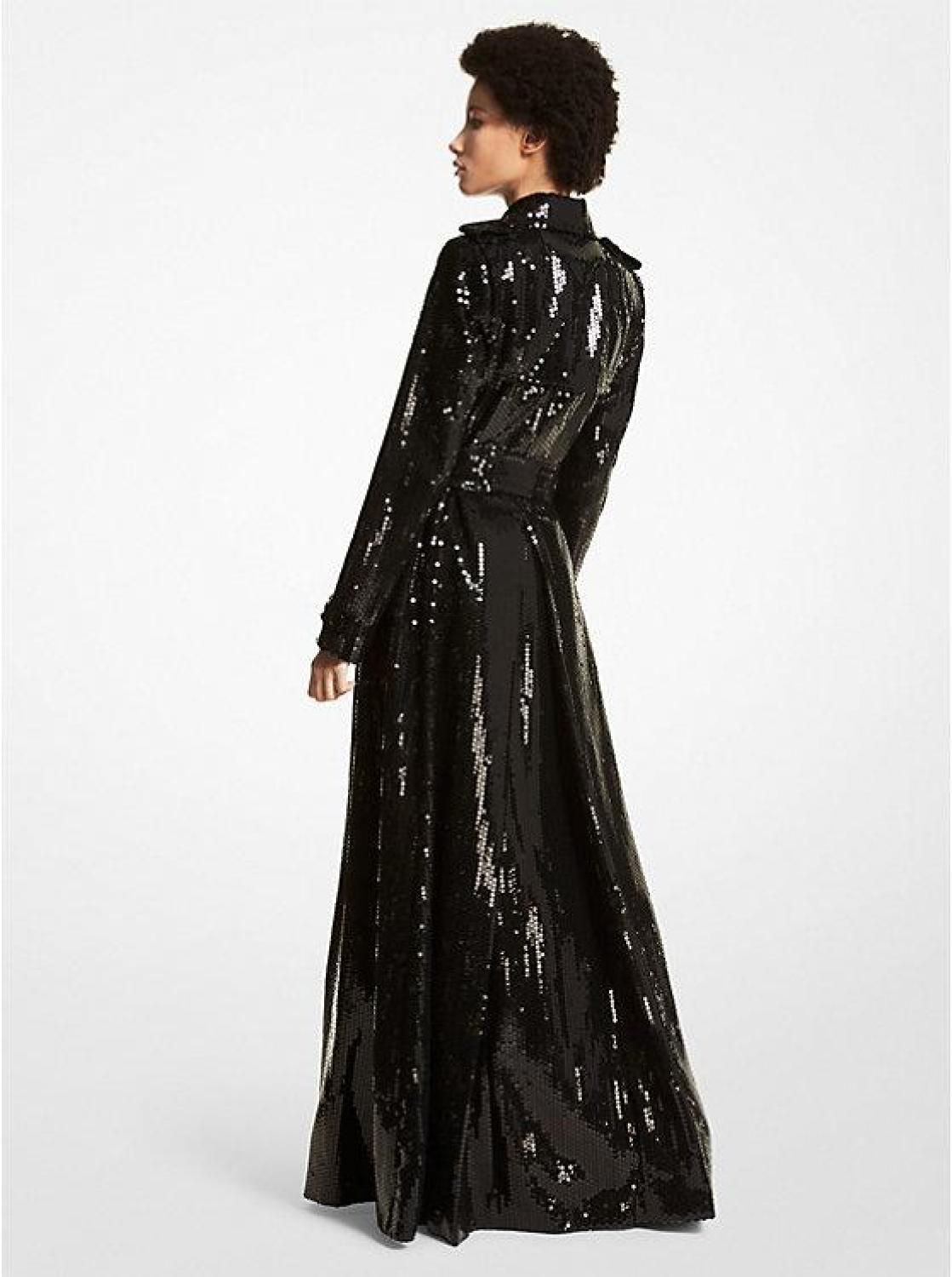 Sequined Evening Trench Coat