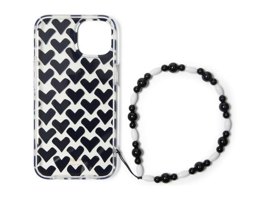 Modernist Hearts Printed TPU Phone Case 14 Pro with Wristlet