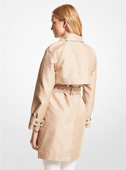 Logo Jacquard Double-Zip Trench Coat