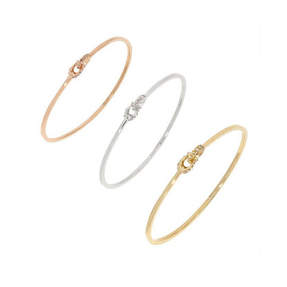 Interlocking Signature C Stone Bangle Bracelet Set