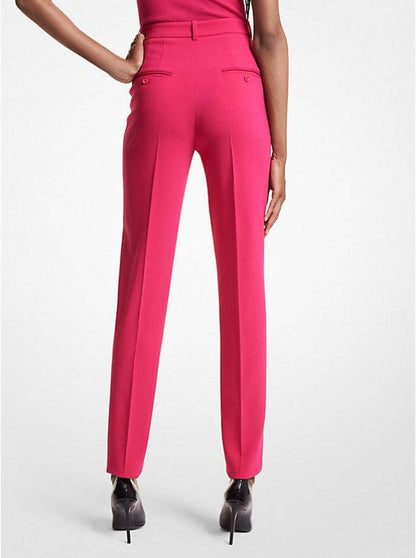 Samantha Stretch Pebble Crepe High-waisted Cigarette Pants