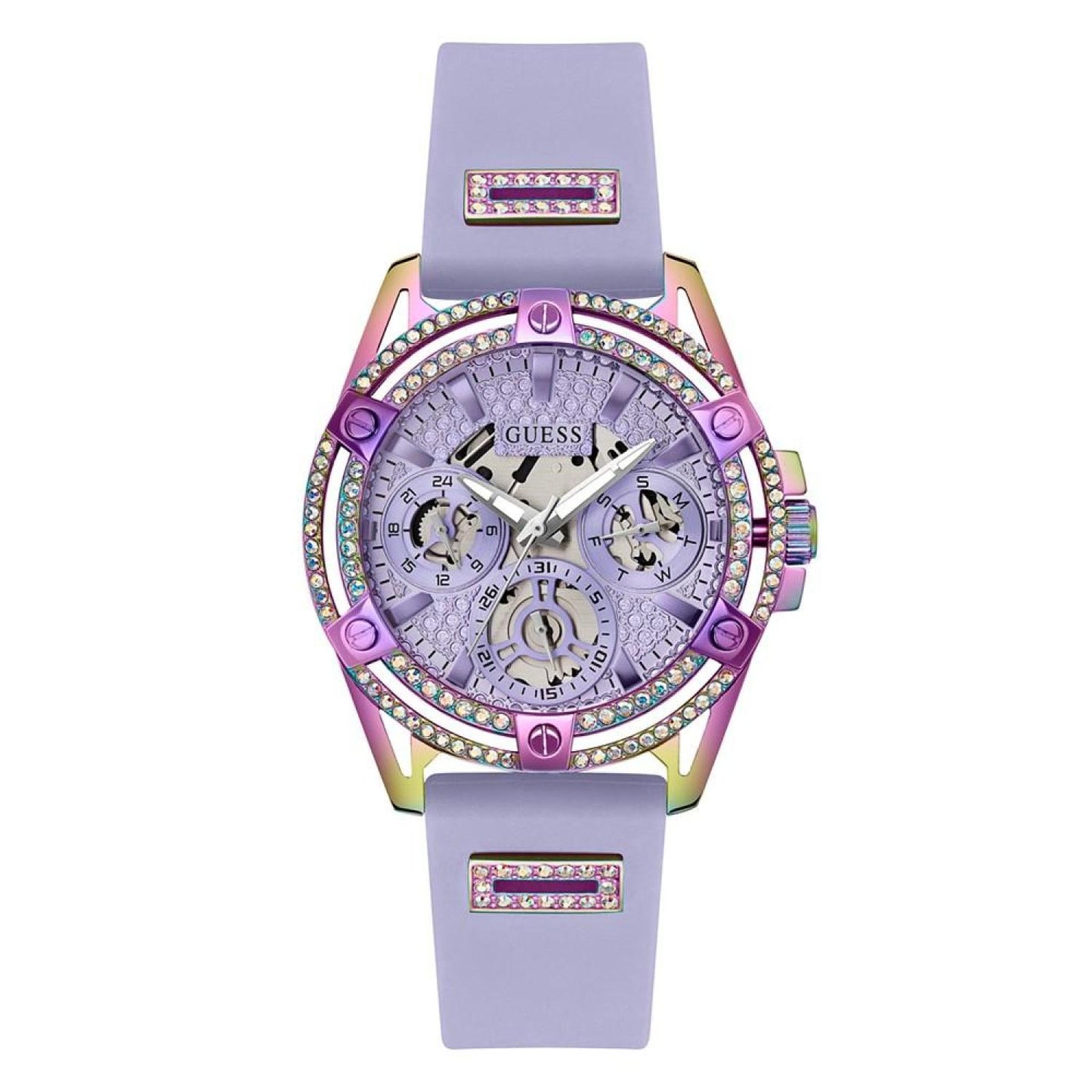 Women's Purple Glitz Silicone Multi-Function Strap Watch, 40mm