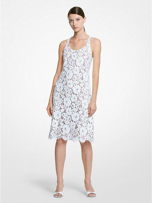 Hand-Embroidered Paillette Floral Lace Shift Dress