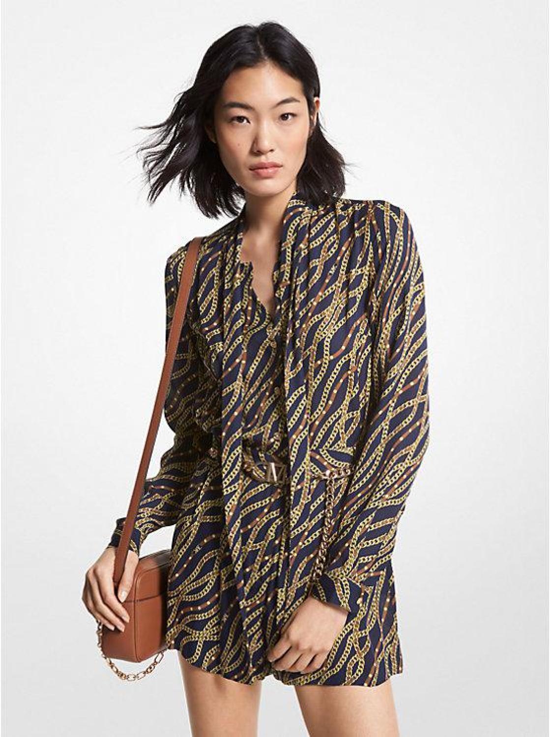 Status Print Georgette Romper