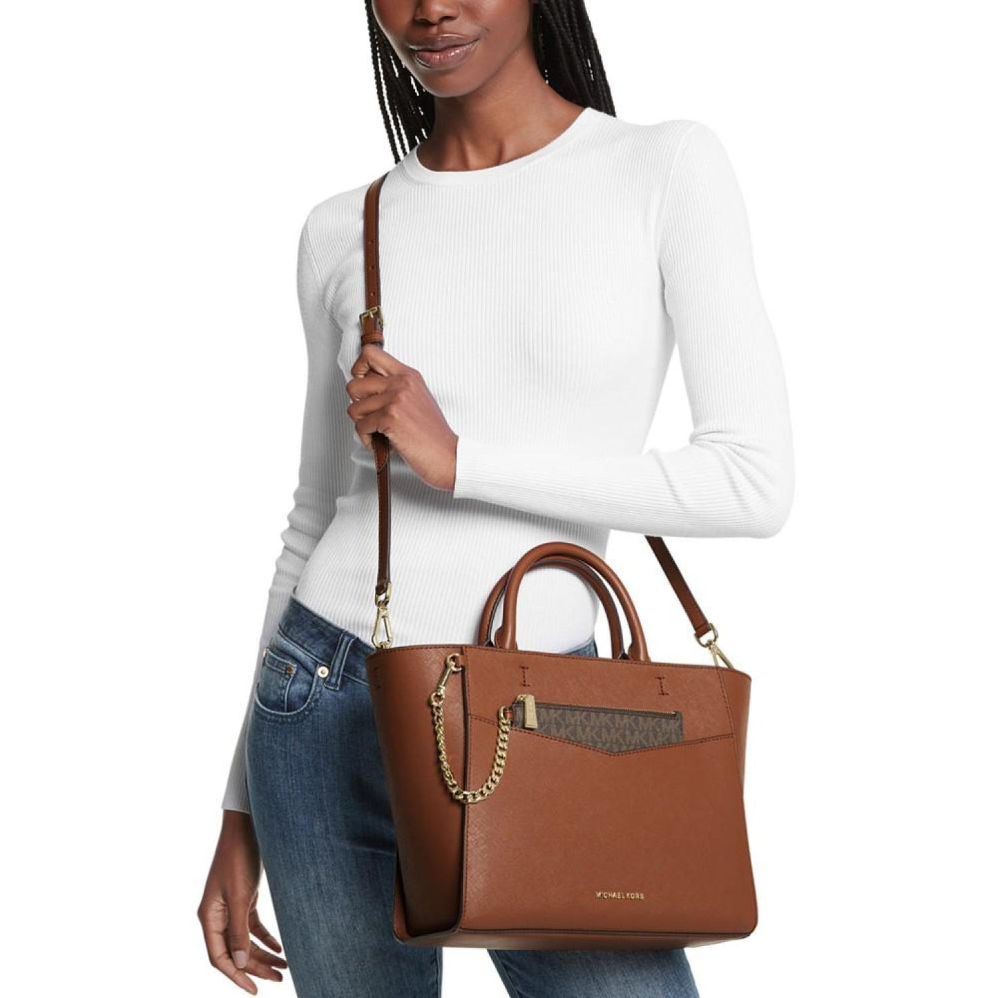 Kaylee Medium Leather 2 in 1 Satchel