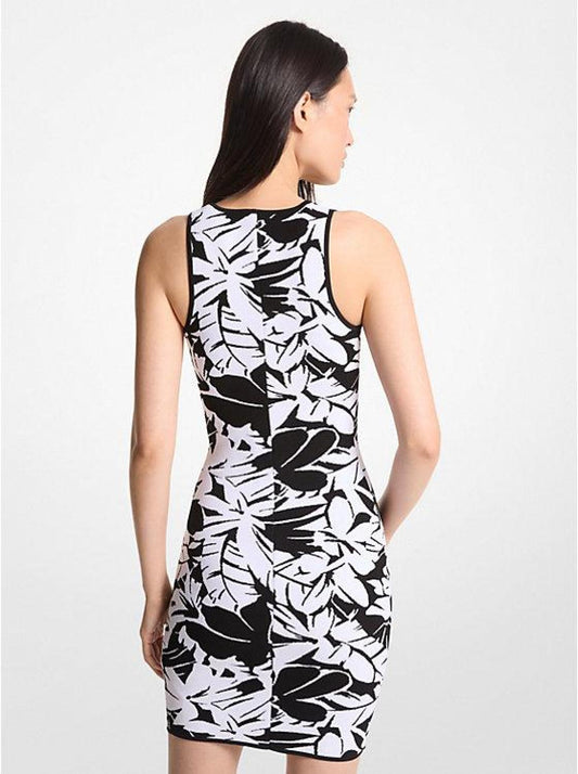 Palm Jacquard Tank Dress