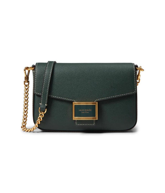 Katy Textured Leather Flap Chain Crossbody