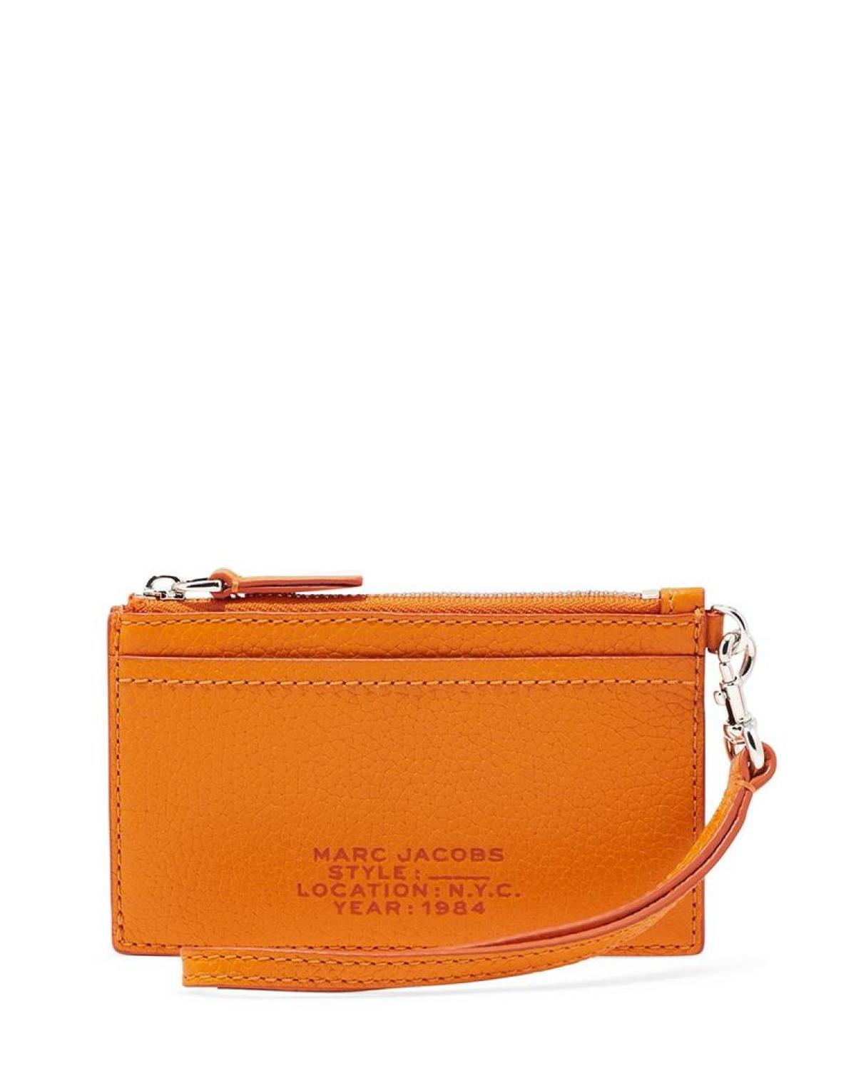 The Leather Top Zip Wristlet