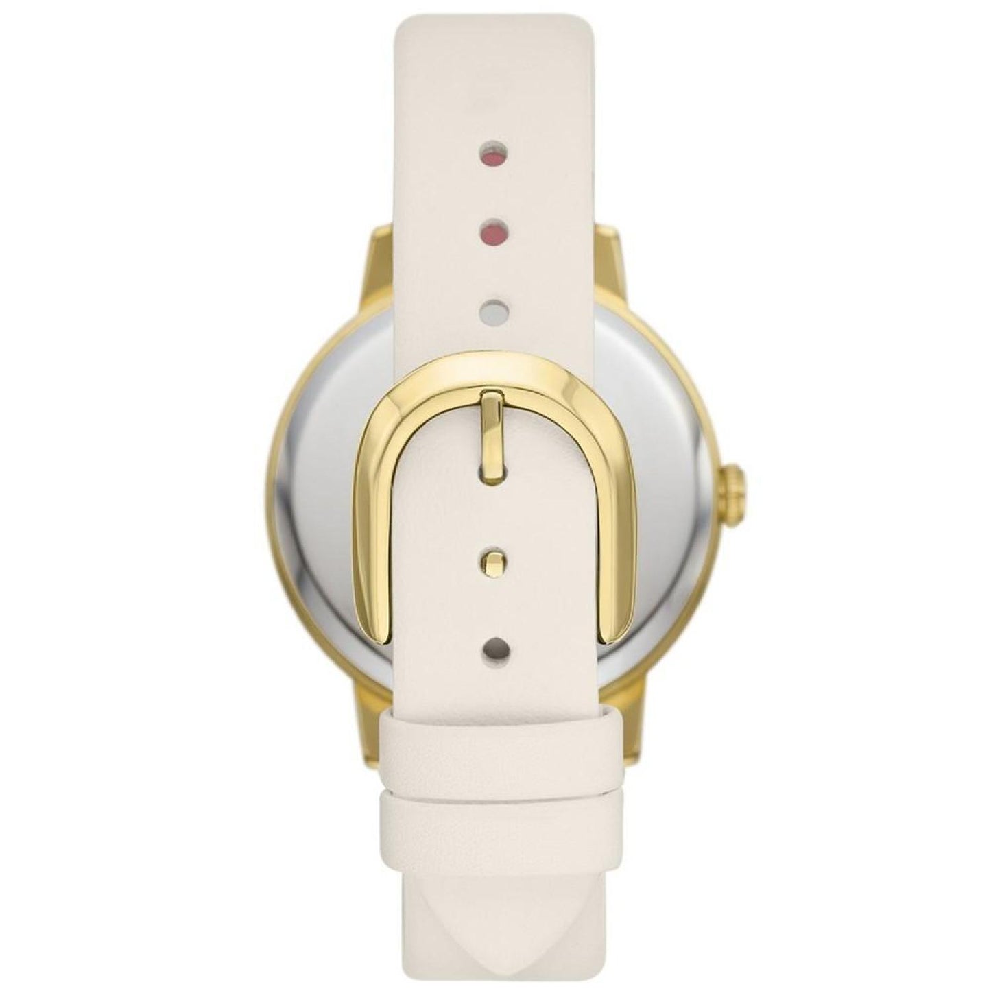 Kate Spade Women's Metro Three-Hand Champagne White Leather Strap Watch 34mm