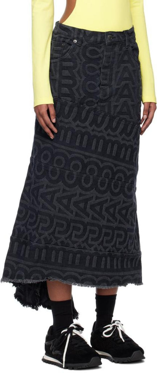 Black 'The Monogram' Midi Skirt