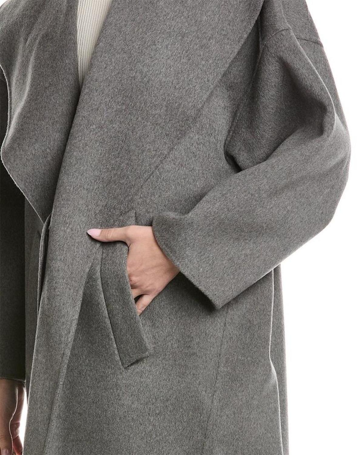 Michael Kors Collection Shawl Clutch Wool Coat