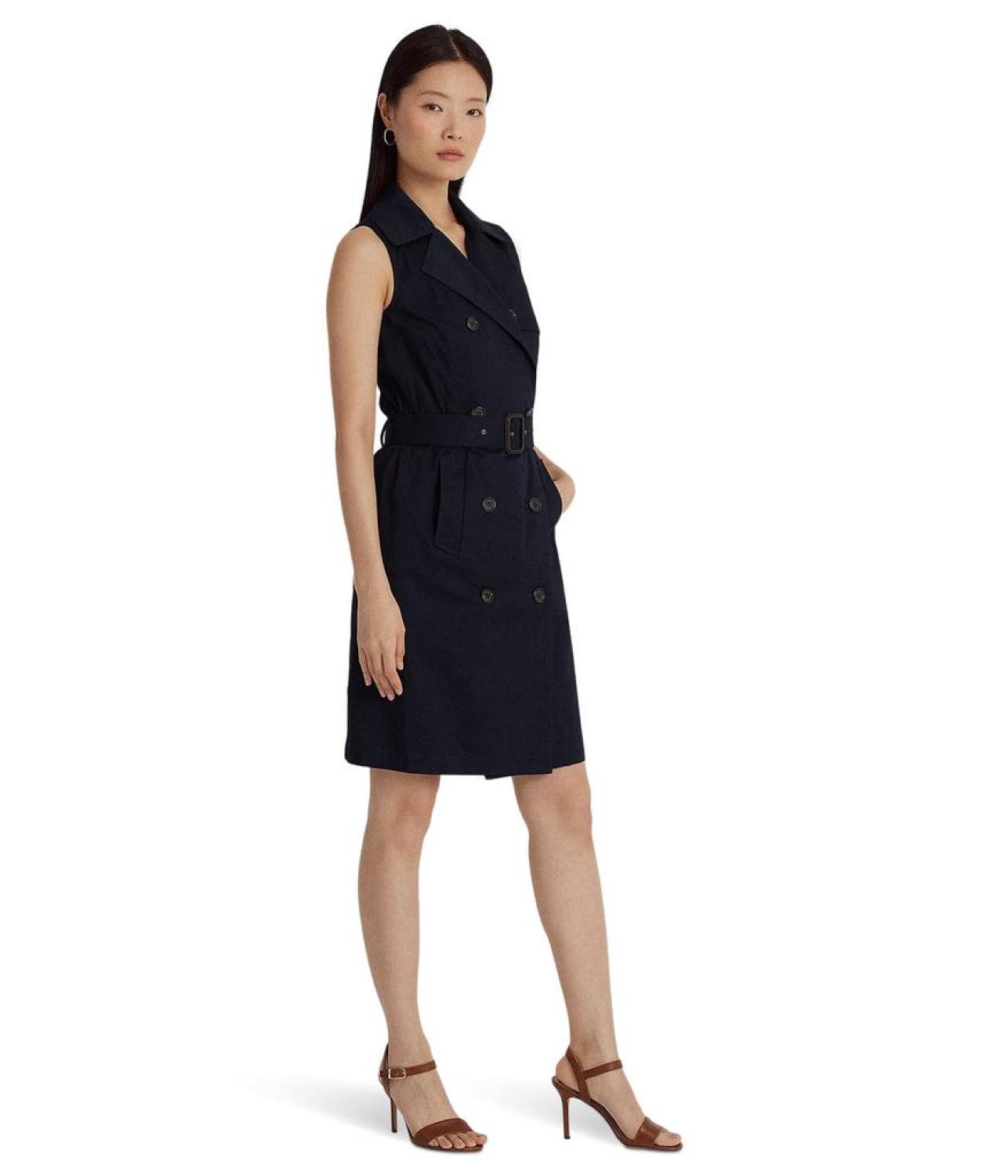 Micro-Sanded Twill Sleeveless Dress