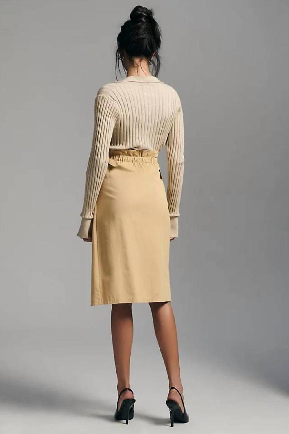 Trouser Wrap Skirt In Khaki