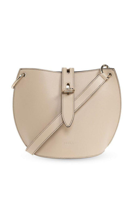 Furla Unica Logo Embossed Shoulder Bag