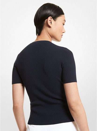 Cashmere Short-Sleeve Sweater