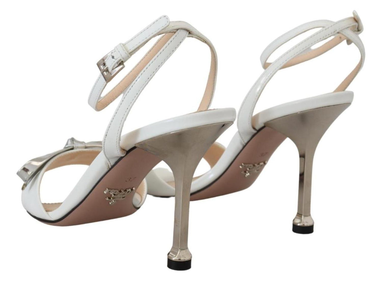 Prada  Leather Sandals Ankle Strap Heels Women's Shoes