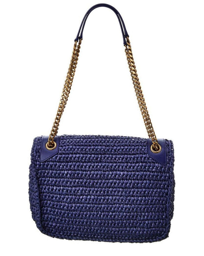 Saint Laurent Niki Medium Raffia Shoulder Bag