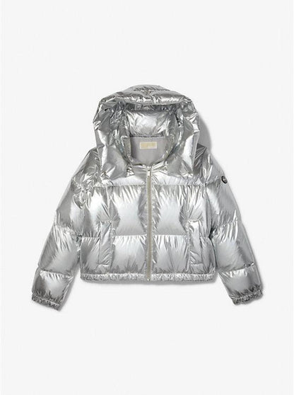 Metallic Ciré Puffer Jacket