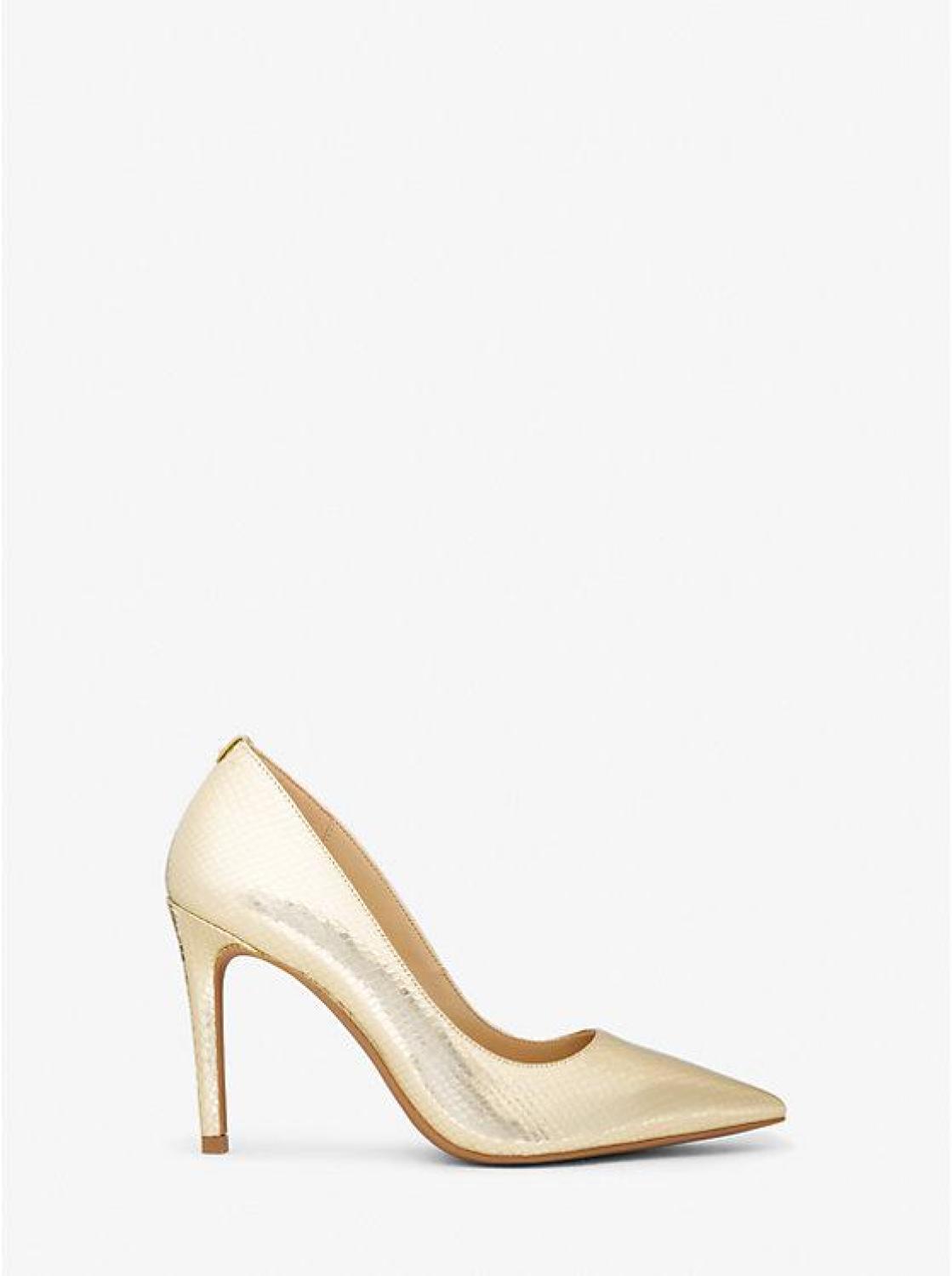 Alina Flex Metallic Snake Embossed Leather Pump