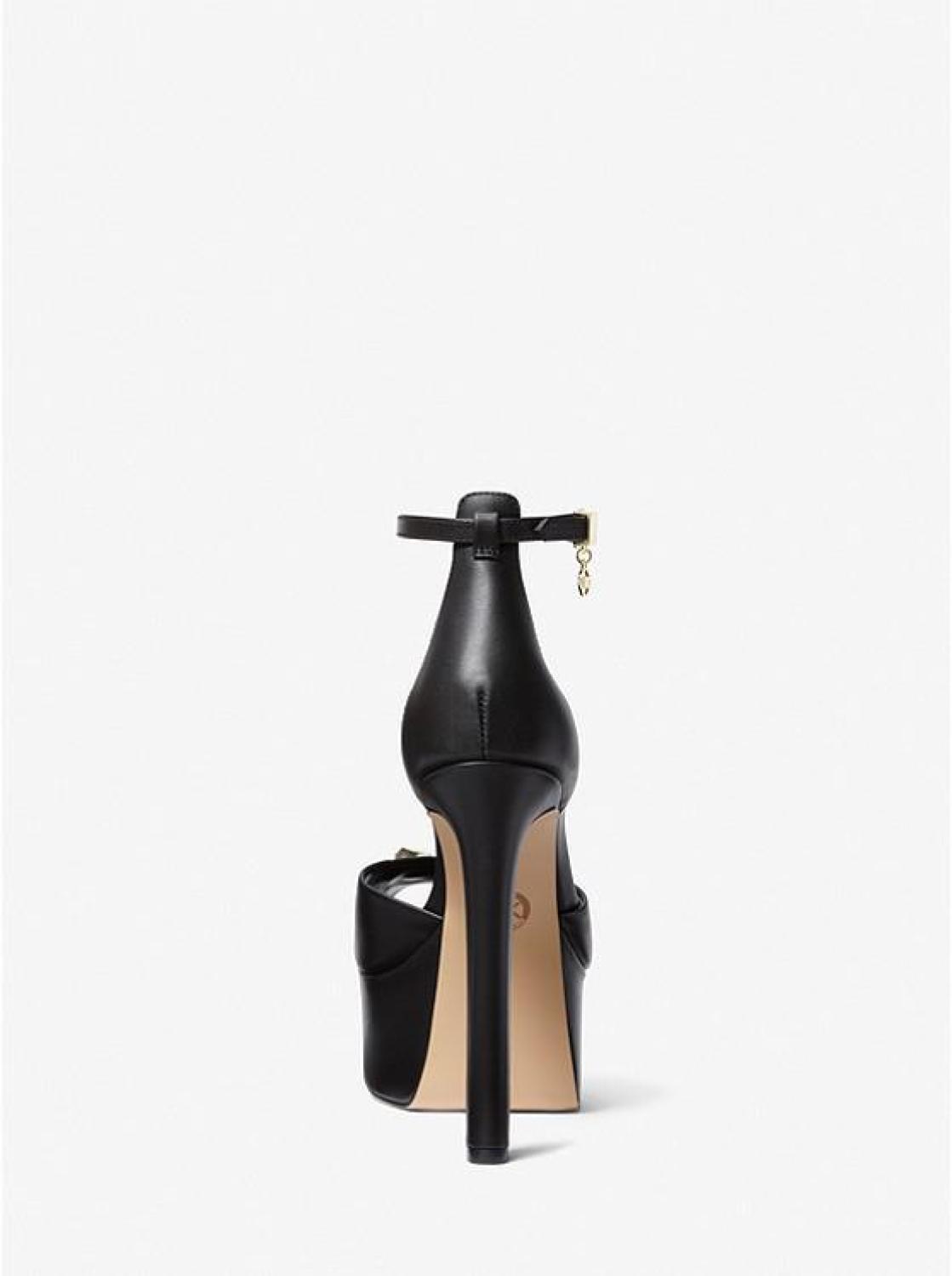 Martina Leather Peep-Toe Platform Pump