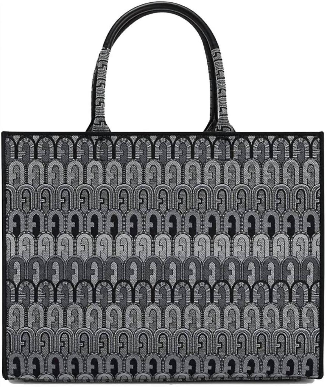 Women's Opportunity Jacquard Logo Tote Toni Grigio Bag In Black