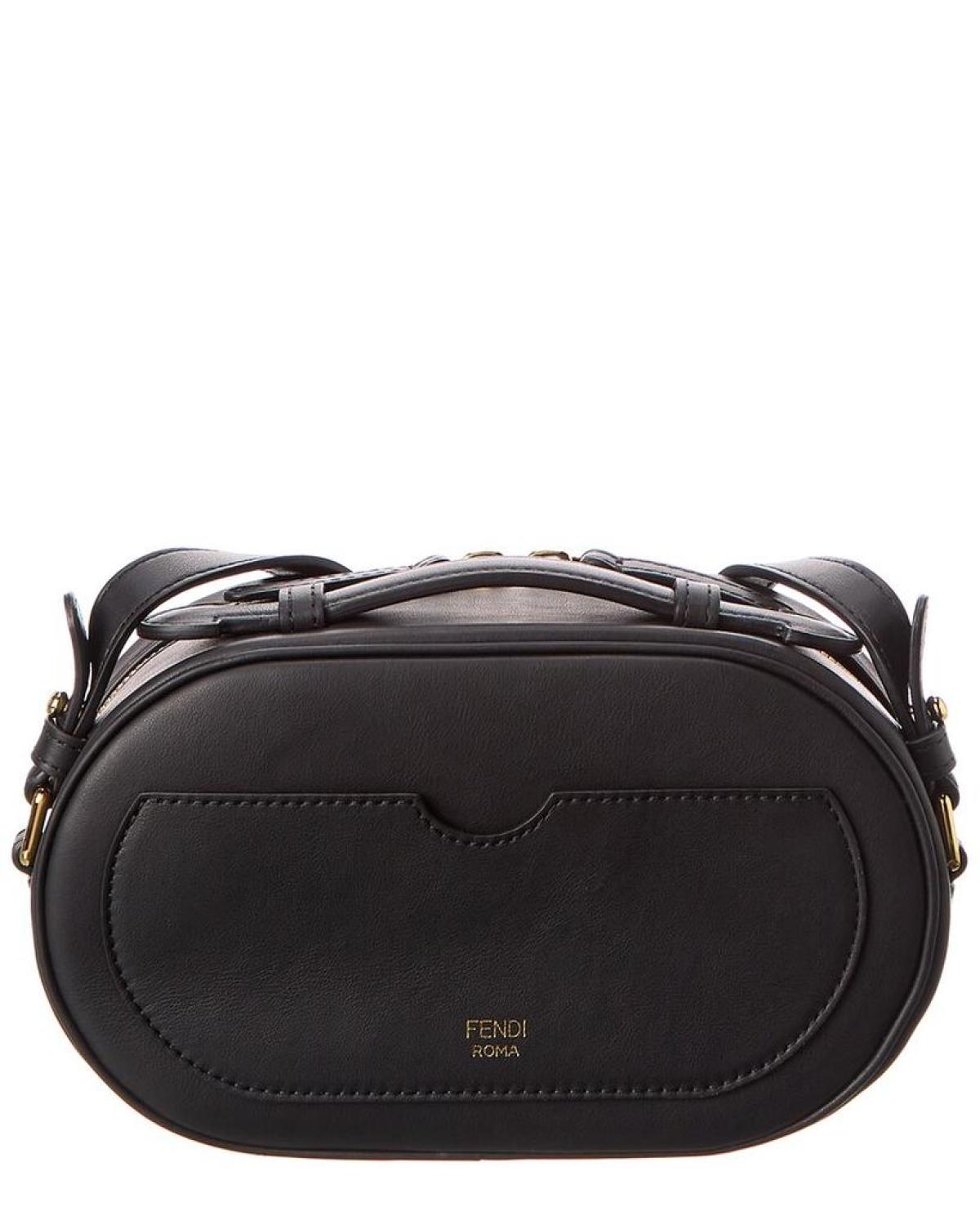 FENDI O Lock Mini Leather Camera Bag