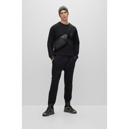 Stretch-cotton tracksuit bottoms with logo patch