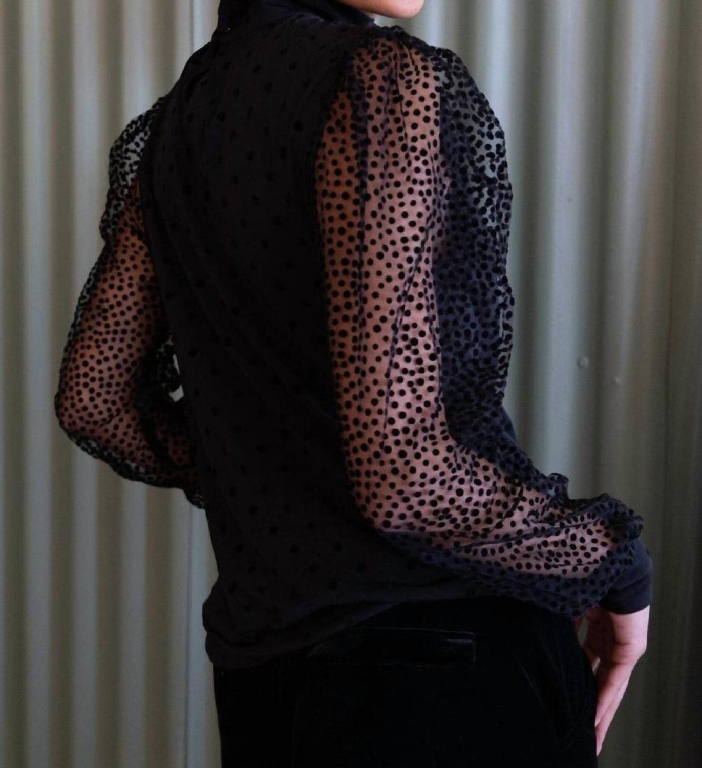 Polka Dot Blouse In Black