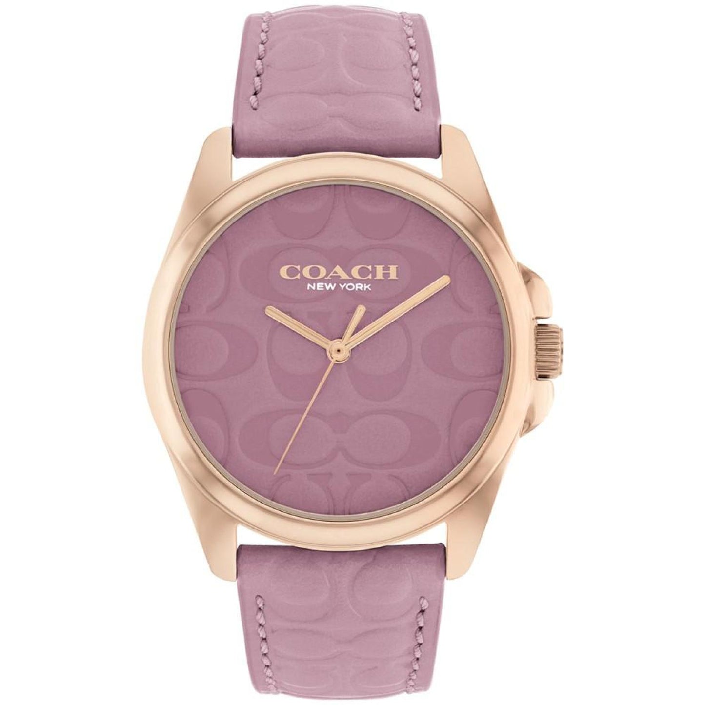 Women's Greyson Signature Embossed Purple Leather Watch 36mm