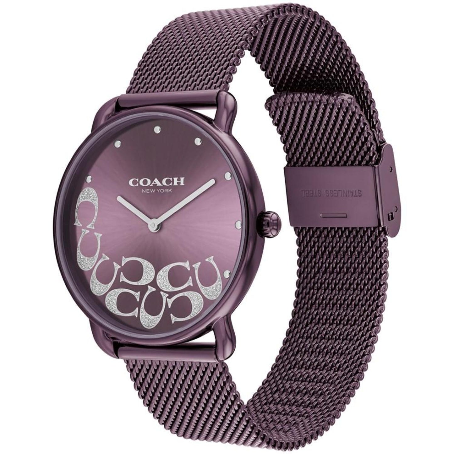 Women's Elliot Purple Stainless Steel Mesh Watch 36mm