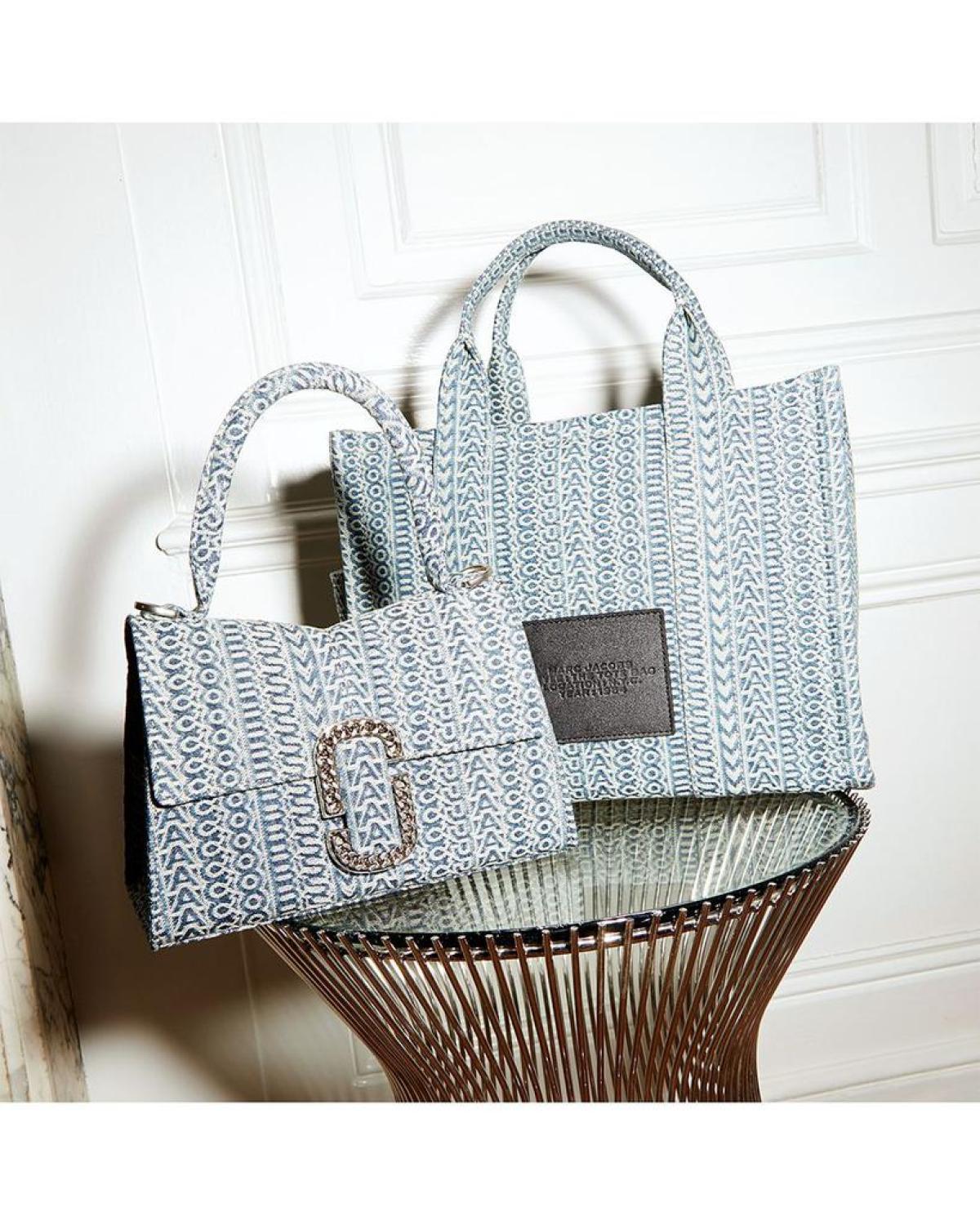 The Washed Monogram Denim Small Tote Bag