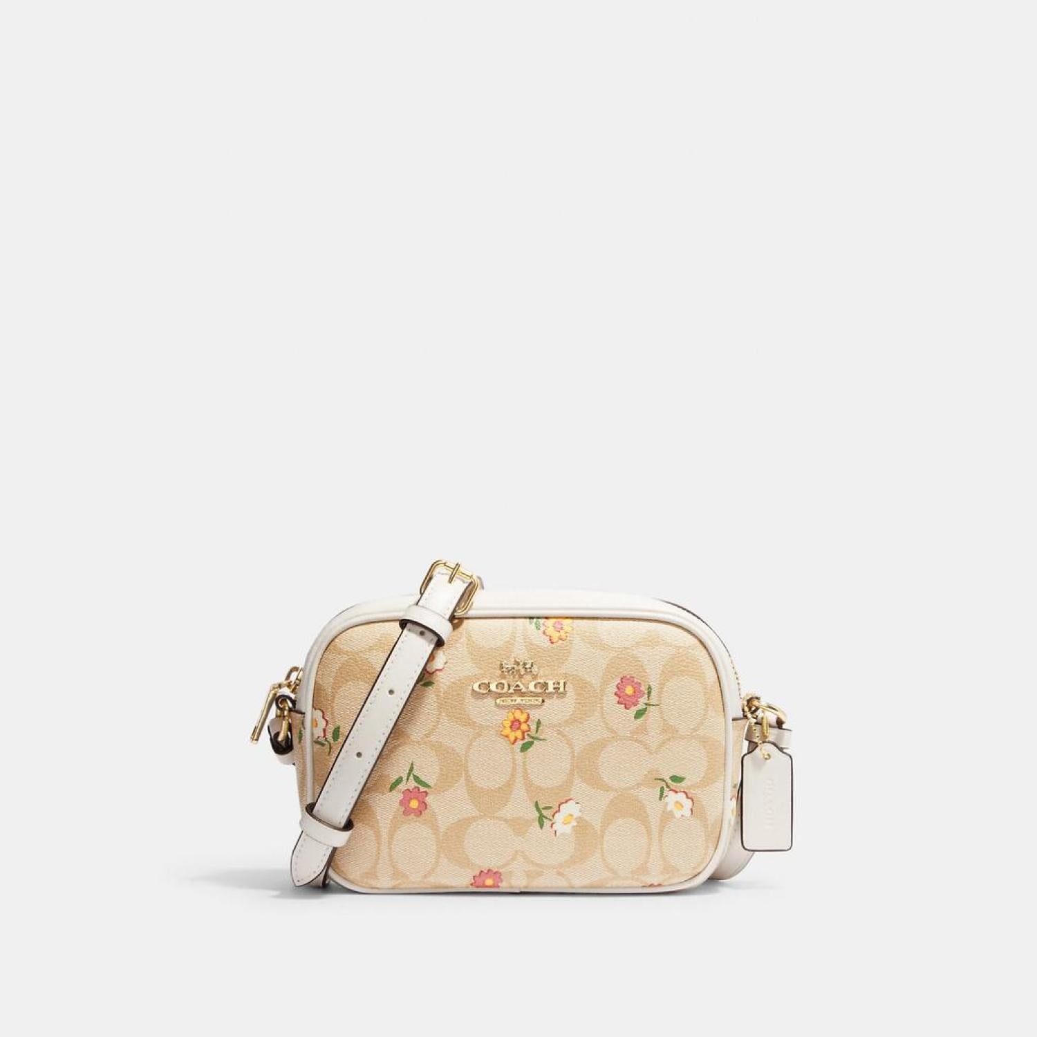 Coach mini 2025 camera bag white