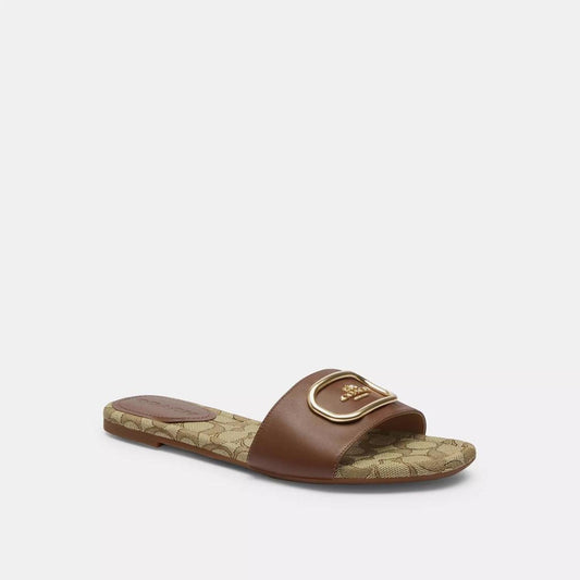 Coach Outlet Evy Sandal In Signature Jacquard