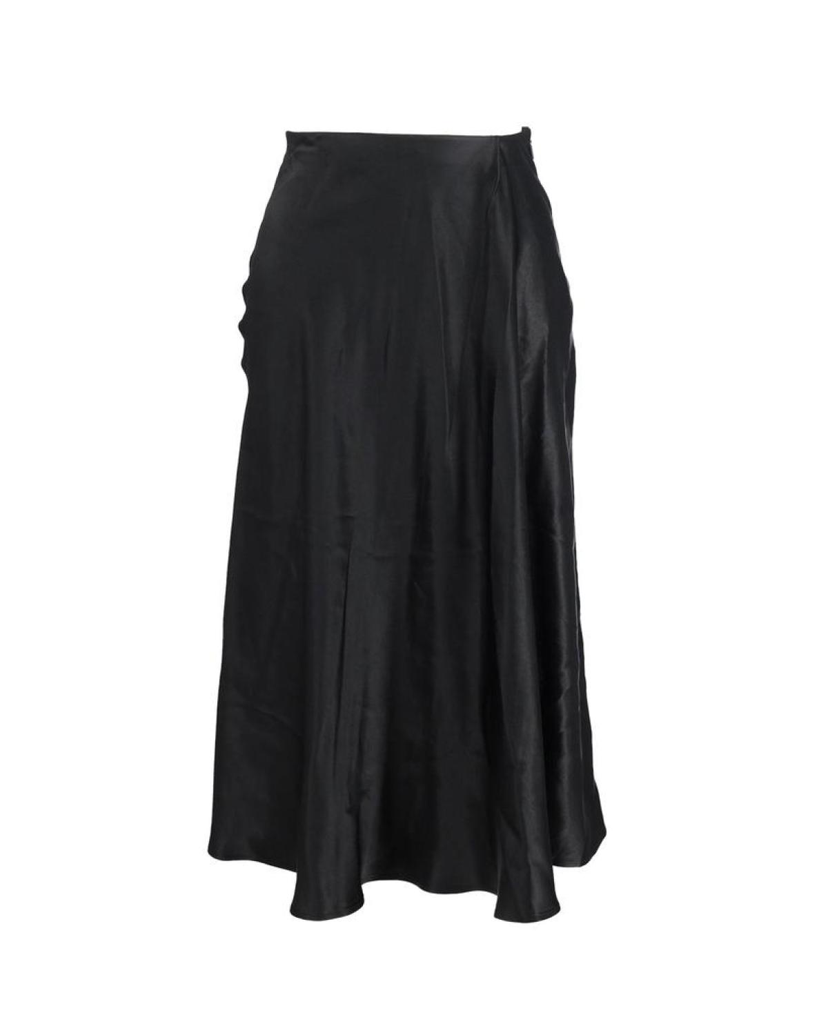 Max Mara Midi Skirt in Black Silk