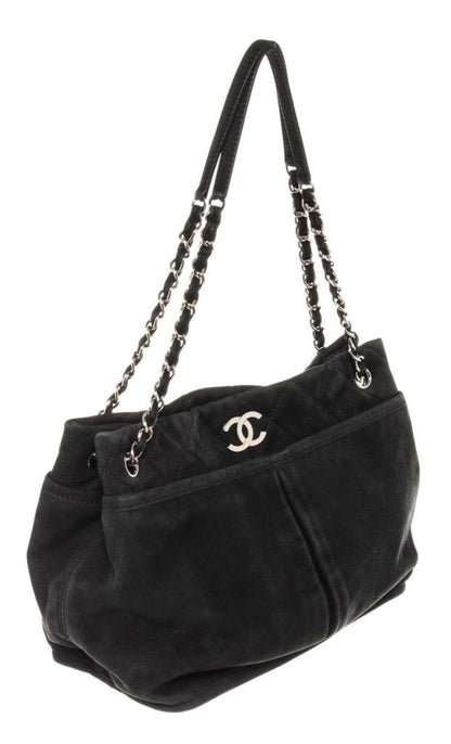 Chanel Black Nubuck Leather Natural Beauty Tote Bag