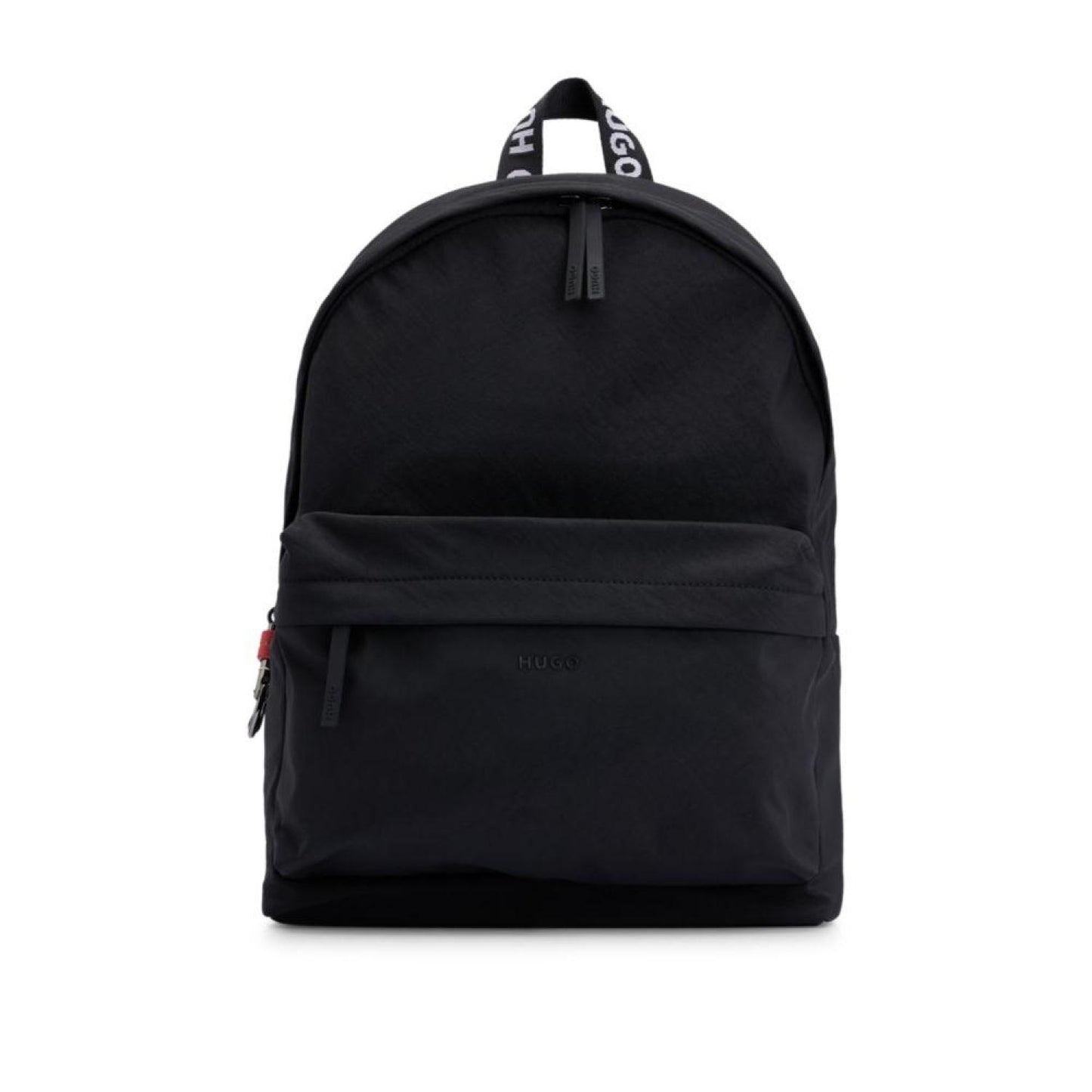 Wrinkle-effect nylon backpack with logo straps