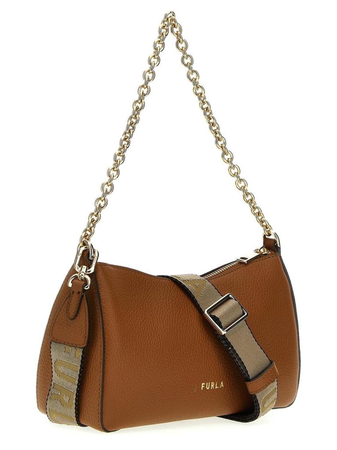 Furla Primula Logo Plaque Chain-Linked Shoulder Bag