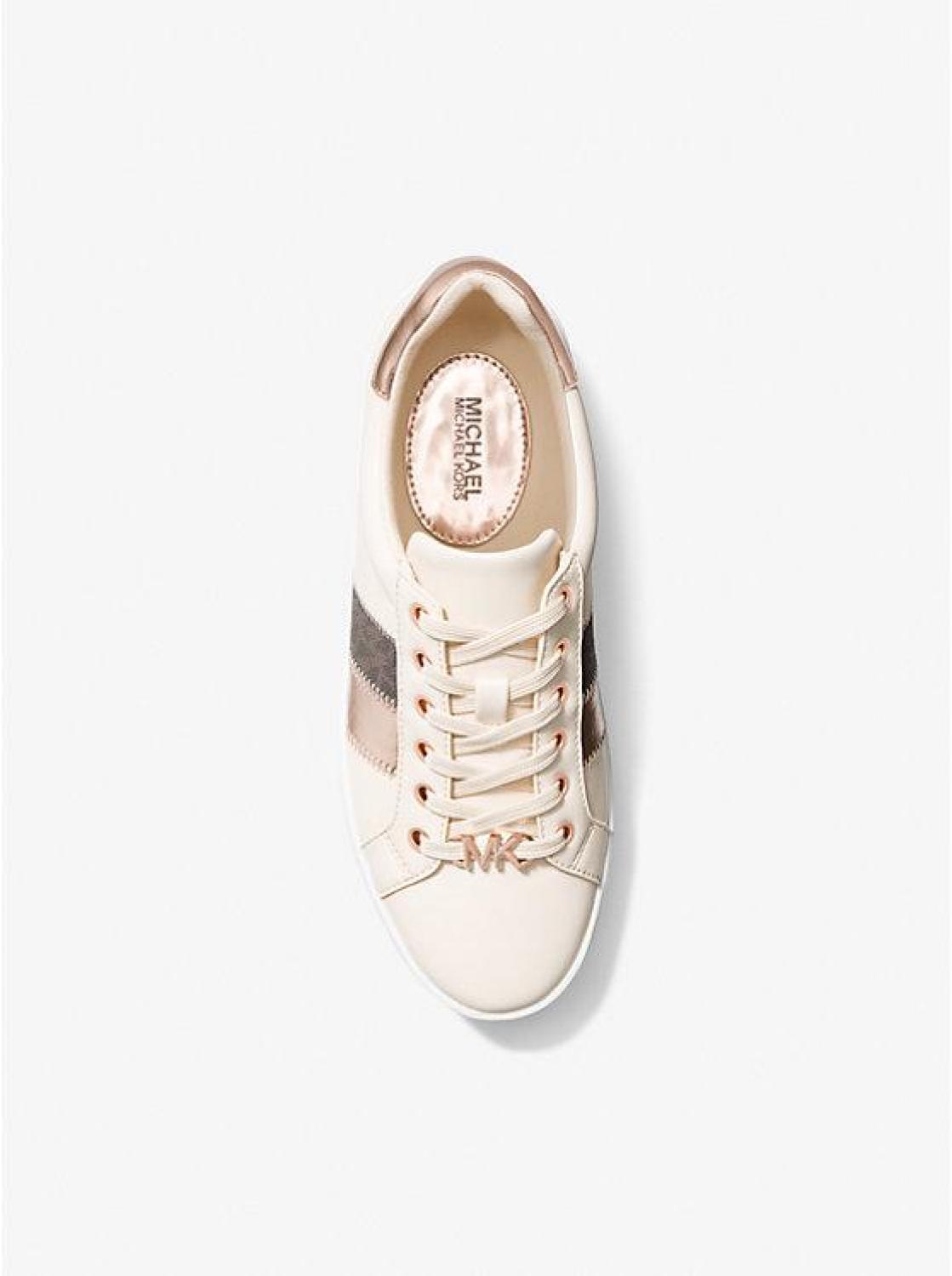 Poppy Metallic and Signature Logo Stripe Sneaker