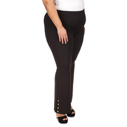 Plus Size Snap Flare-Leg Pants