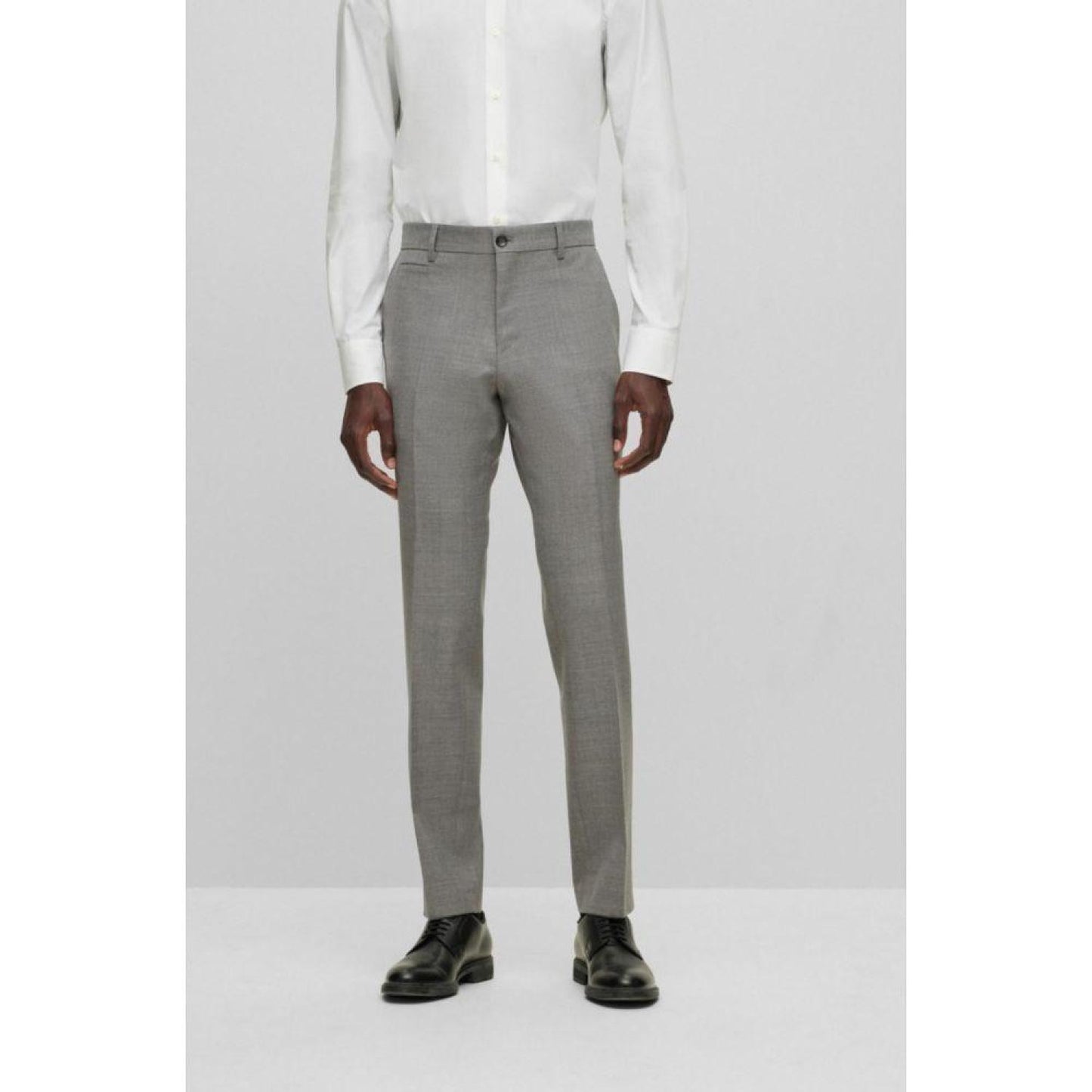 Slim-fit pants in micro-patterned virgin wool