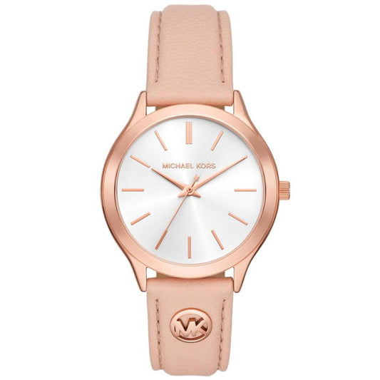 Women's Slim Runway Three-Hand Blush Leather Watch 38mm