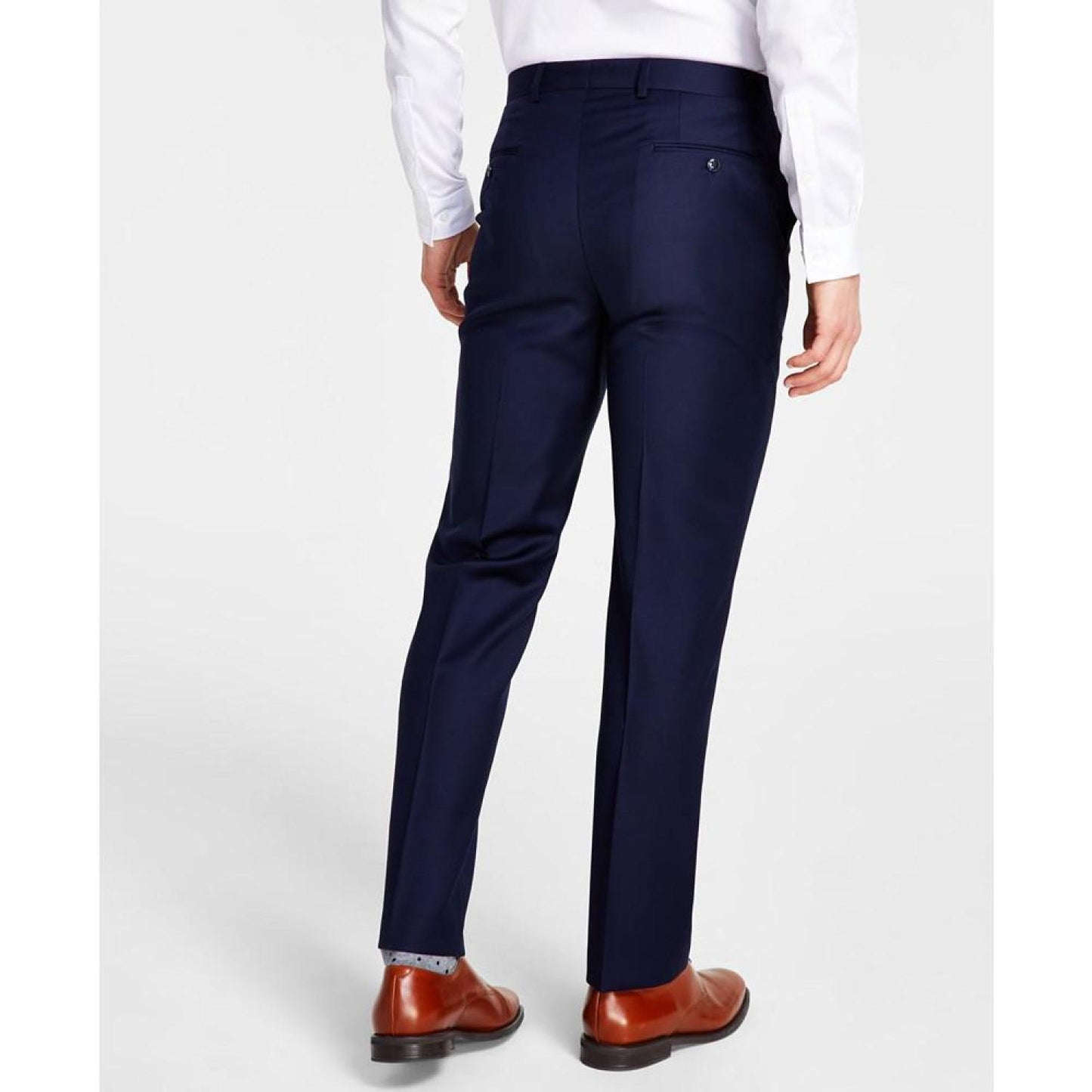 Men's Classic-Fit Wool Stretch Solid Suit Pants