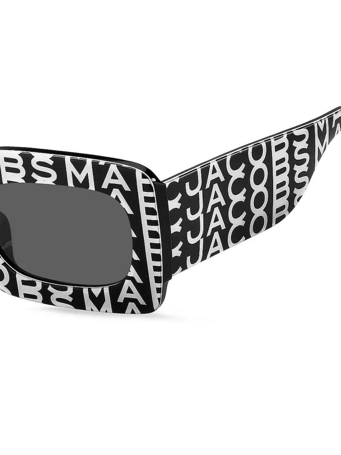 50MM Rectangle Logo Sunglasses