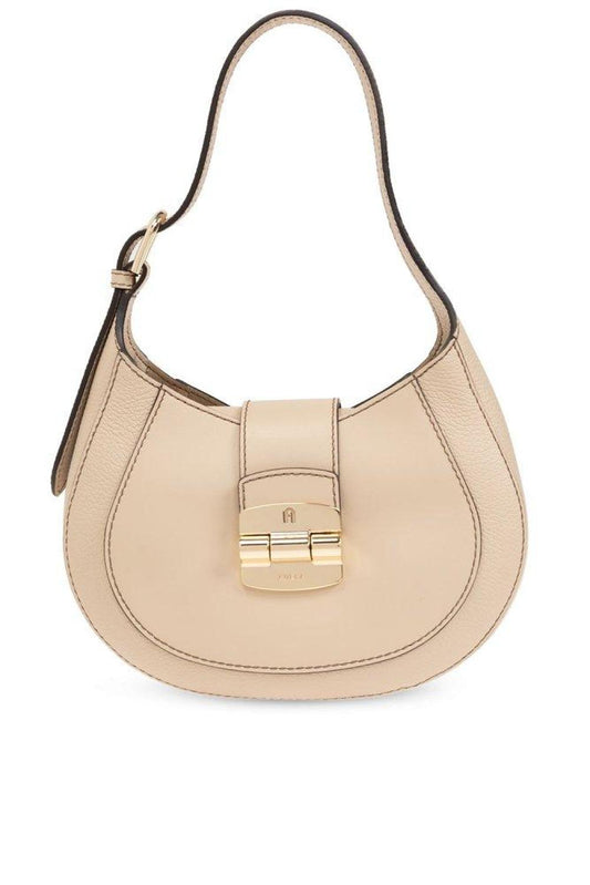 Furla Club 2 Logo Engraved Small Hobo Bag