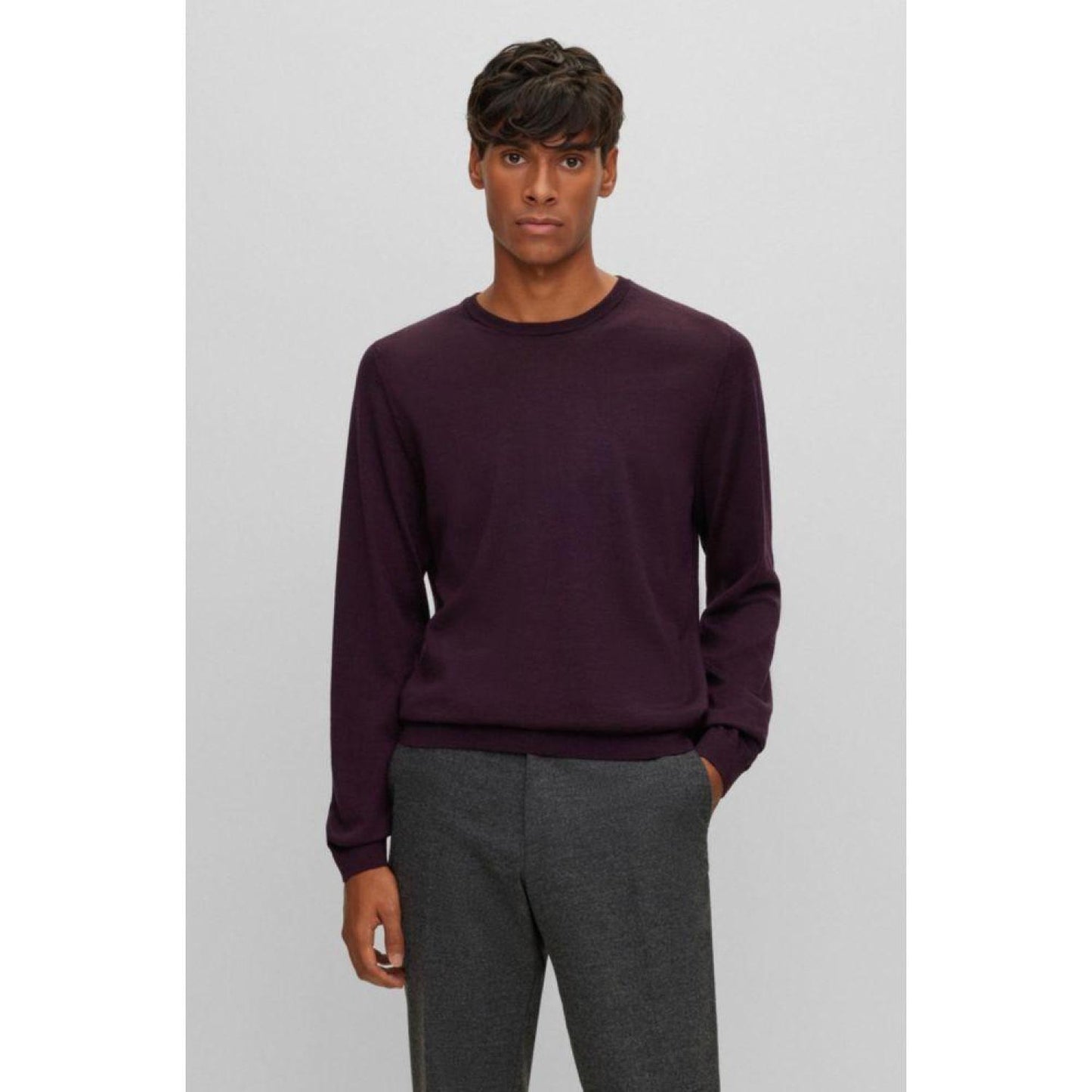 Slim-fit sweater in virgin wool