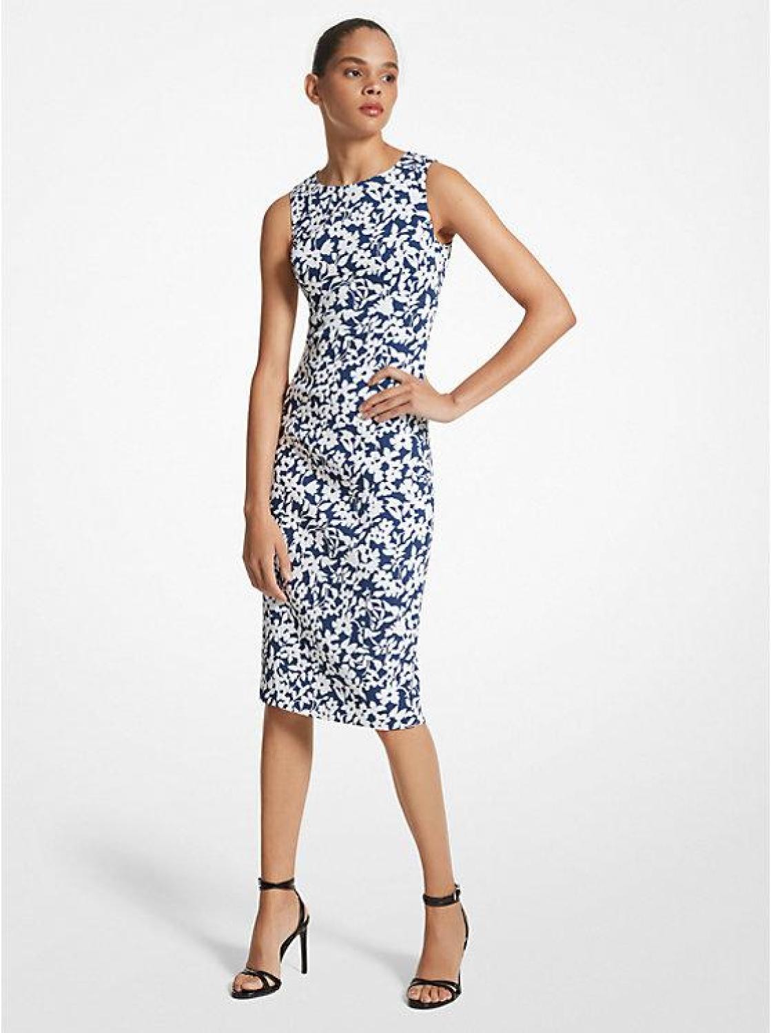 Floral Stretch Cady Sheath Dress