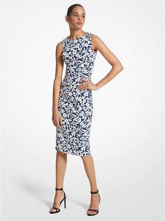 Floral Stretch Cady Sheath Dress