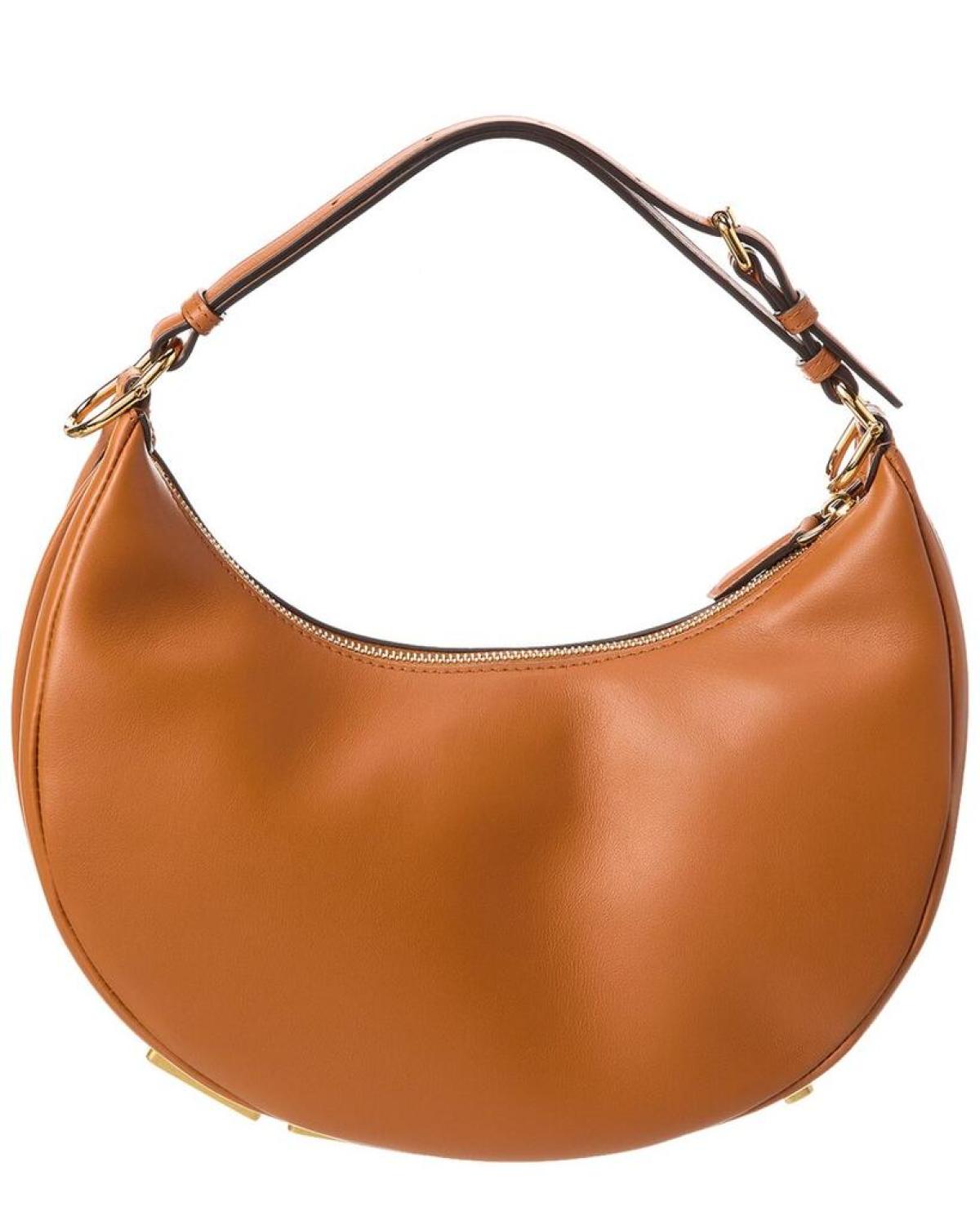 FENDI Fendigraphy Small Leather Hobo Bag