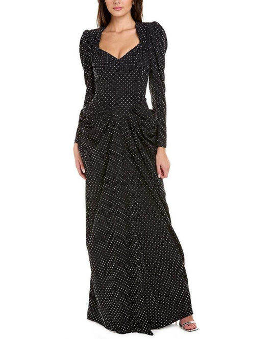 Michael Kors Crepe Sable Stud Draped Gown