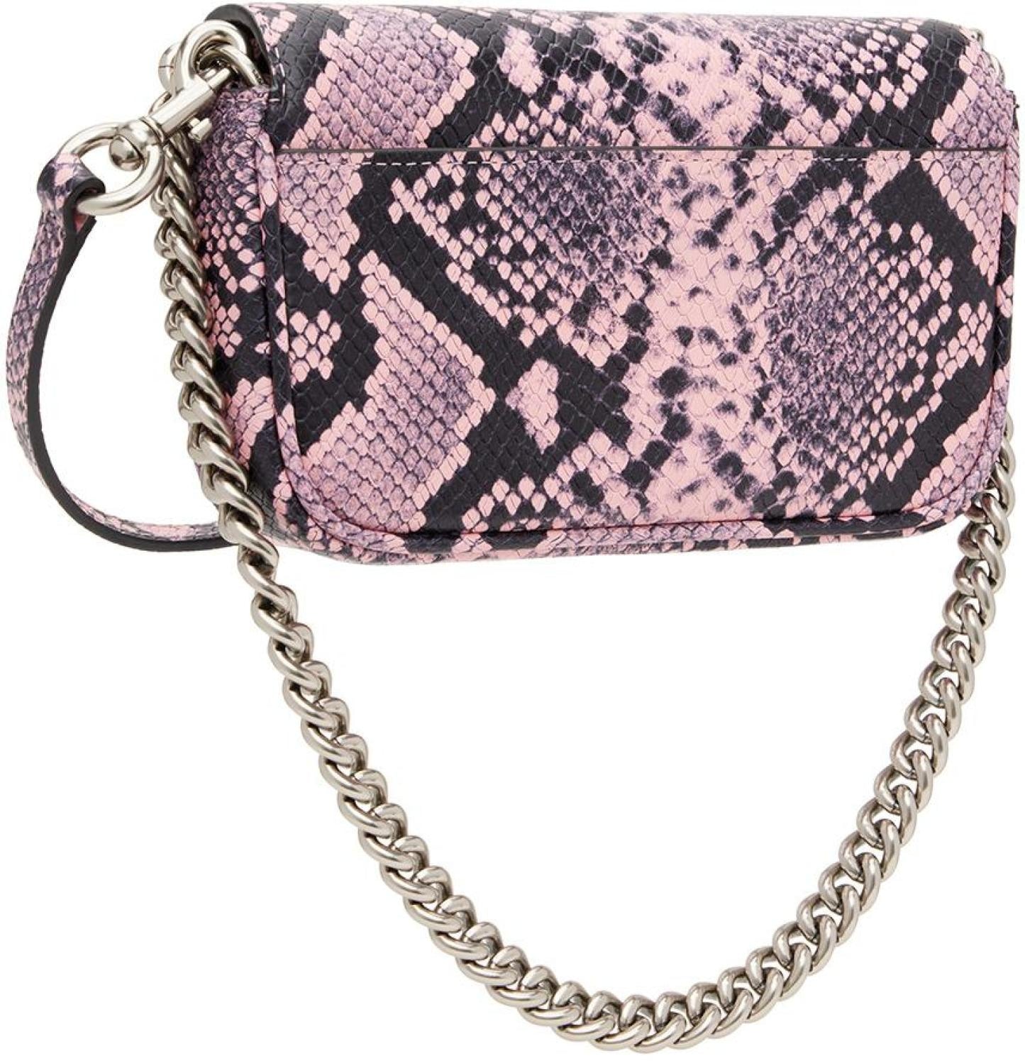 Pink & Black Croc 'The J Marc Mini' Shoulder Bag